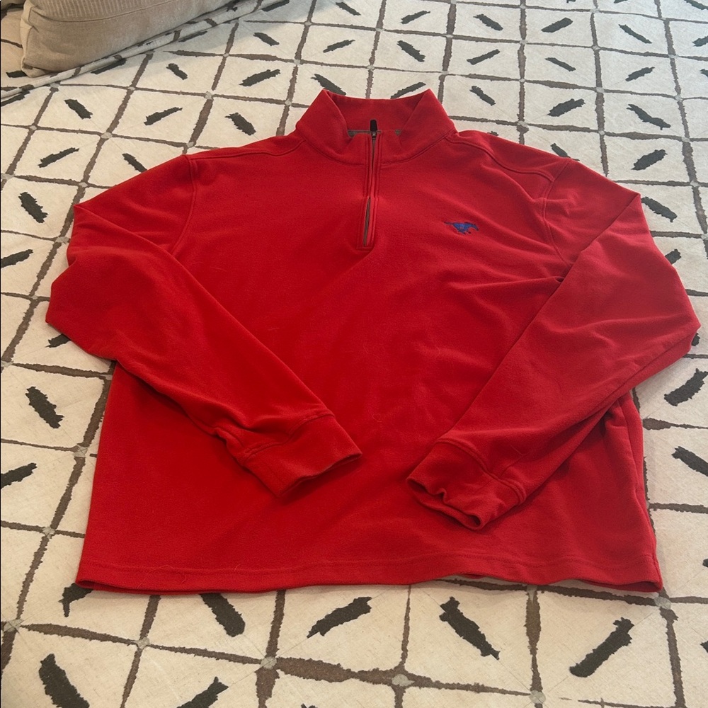 johnnie-O Red SMU Quarter-Zip Pullover Sweatshirt